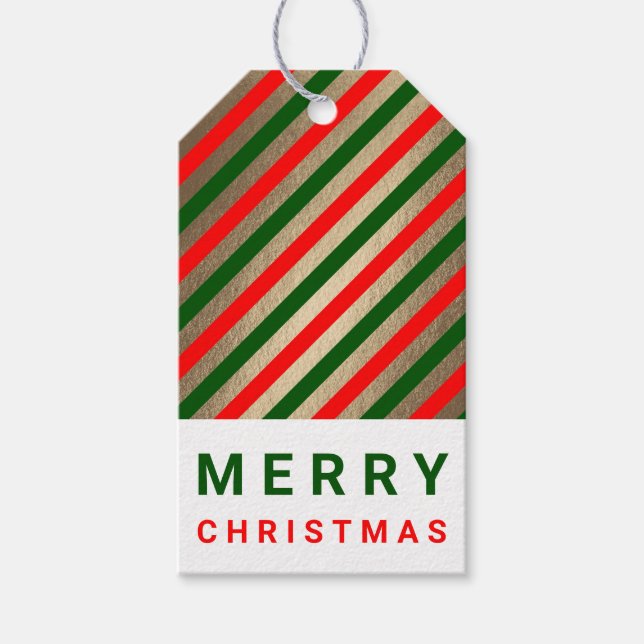Röda Gröna Guld Jul Anpassade Presentkort Presentetikett (Framsidan)
