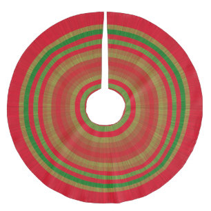 Röda Gröna Guldringar Julgransmatta Borstad Polyester
