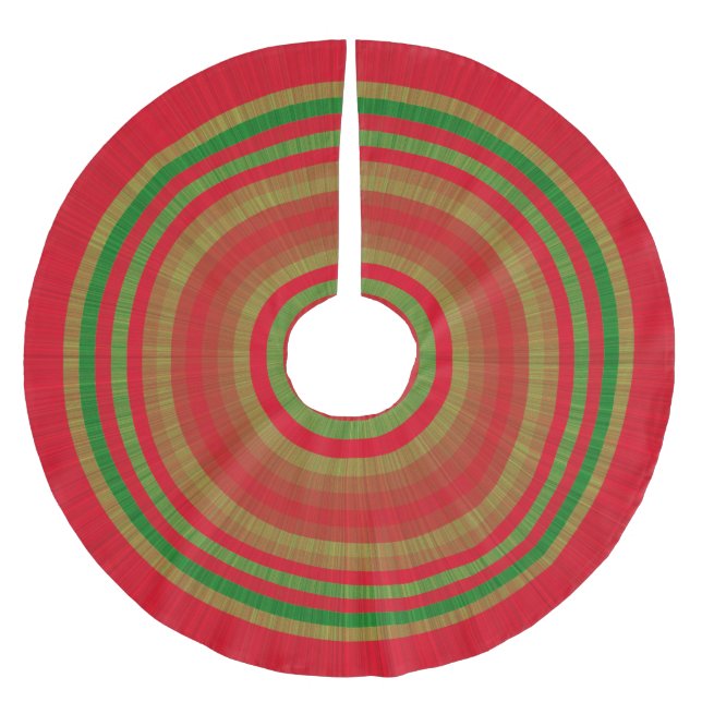 Röda Gröna Guldringar Julgransmatta Borstad Polyester (Framsidan)