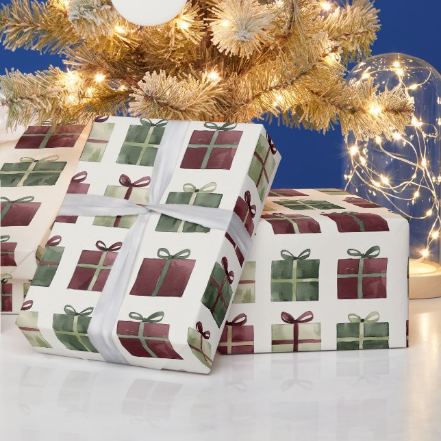 Röda Gröna Julklappar Jul Presentpapper (Helgdagar)