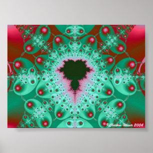 Röda & gröna Mandelbrot Poster