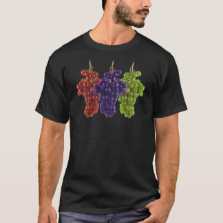 Röda gröna och purpurfärgade druvor tee shirt