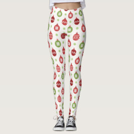 Röda Gröna Prydnader Jul Strumpbyxor Kvinnor Leggings