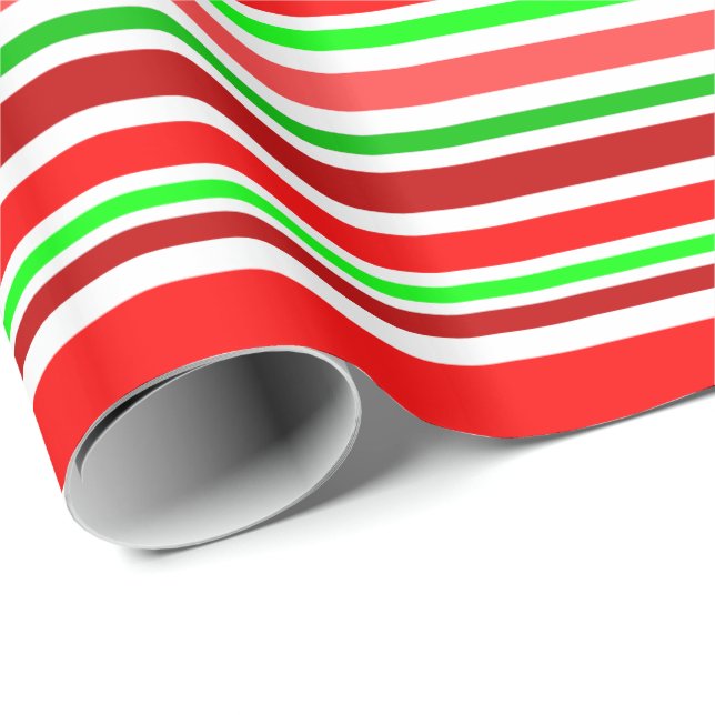 Röda gröna randar för stil för vitjulcandy cane presentpapper (Rullad Hörn)
