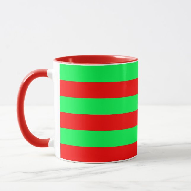 Röda Gröna Randiga Design Mugg (Vänster)