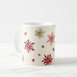 Röda Gröna Snöflingor Kaffemugg