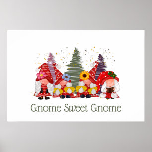 Röda Gröna Tomtar Älg Tomte Godis Tomte Poster