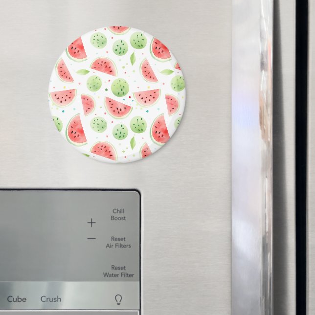 Röda Gröna Vita Vattenmeloner Födelsedag Magnet (In Situ (Fridge))