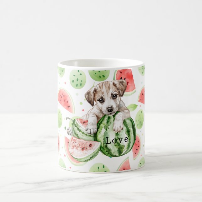 Röda Gröna Vita Vattenmeloner Hund   Kaffemugg (Center)