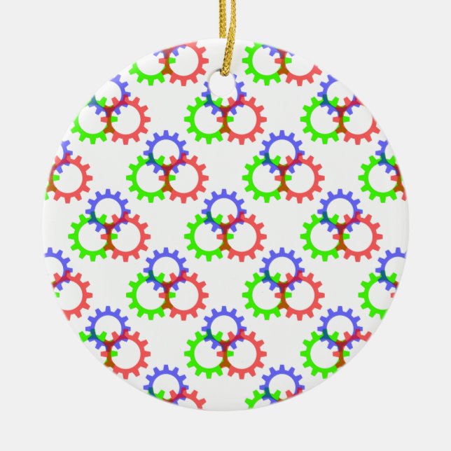Röda, Grönt och blåa växlar Julgransprydnad Keramik (Framsidan)
