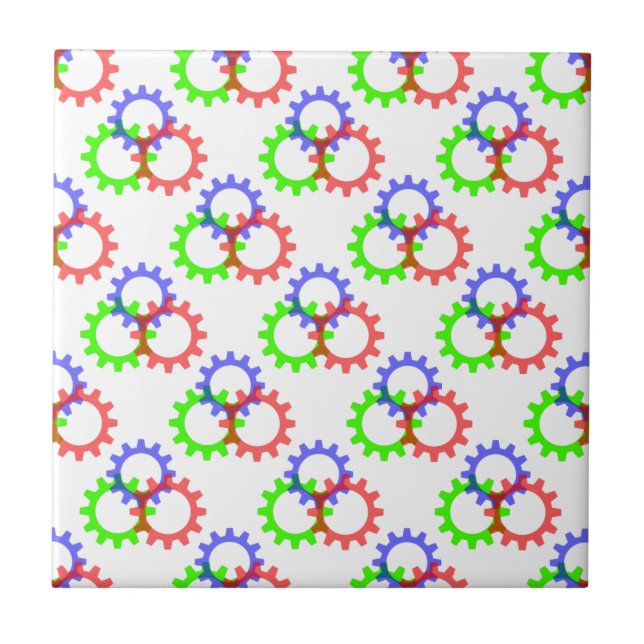 Röda, Grönt och blåa växlar Kakelplatta (Framsidan)