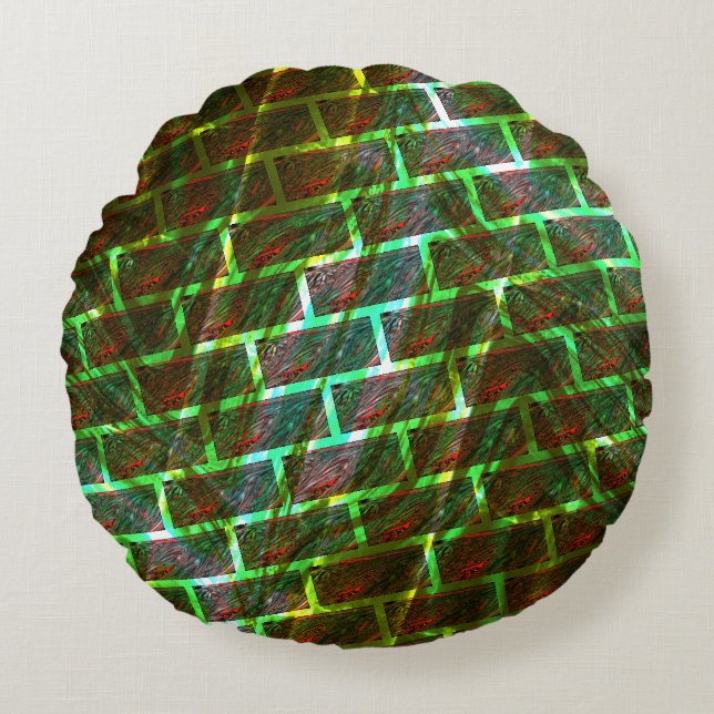 Röda gröntar, repor, stödraster eller väggeffekter rund kudde (Framsidan)