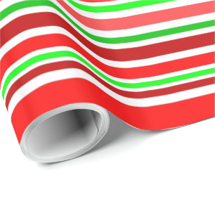 Röda Grönten Vit jul Candy cane Stil Rand Presentpapper