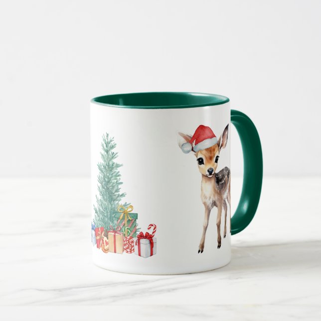 Röda Gröntens renar Santa God jul Party Mugg (Framsida höger)