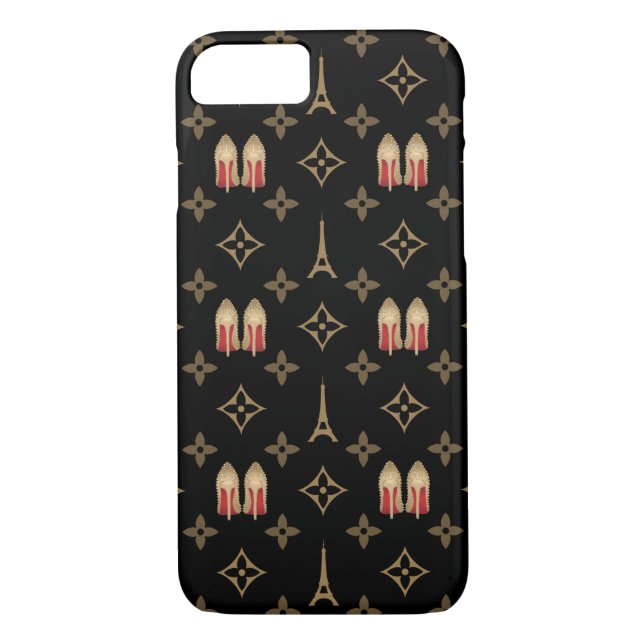Röda grundstiletter skor hällv-monogramen Case-Mate iPhone skal (Baksida)