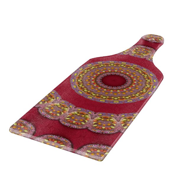 Röda Gula Guldröda rosetter Mandala (Hörn)