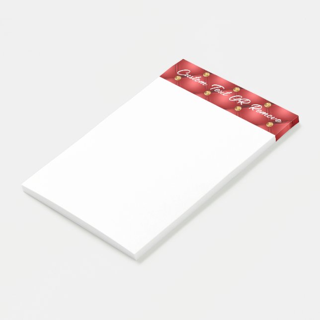 Röda Guld-diamanter Tuftad Personlig Anteckningar Post-it Block (Vinklad)