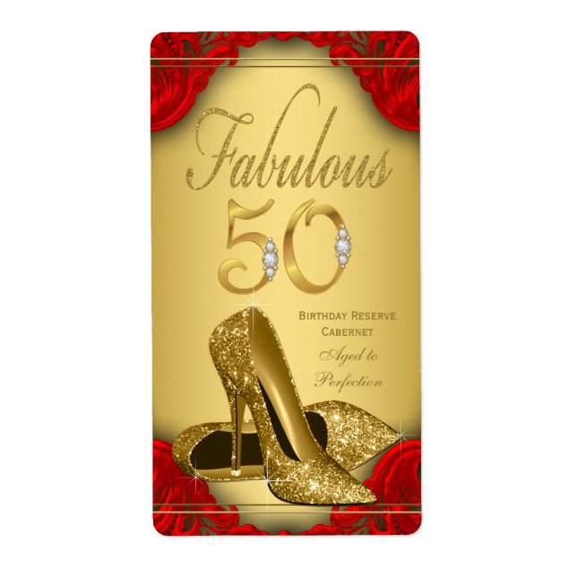 Röda Guld Fantastiska 50 Vinfetiketter Fraktsedel (Framsidan)