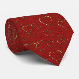 Röda guld- hjärtavalentin manar för dag Tie Slips