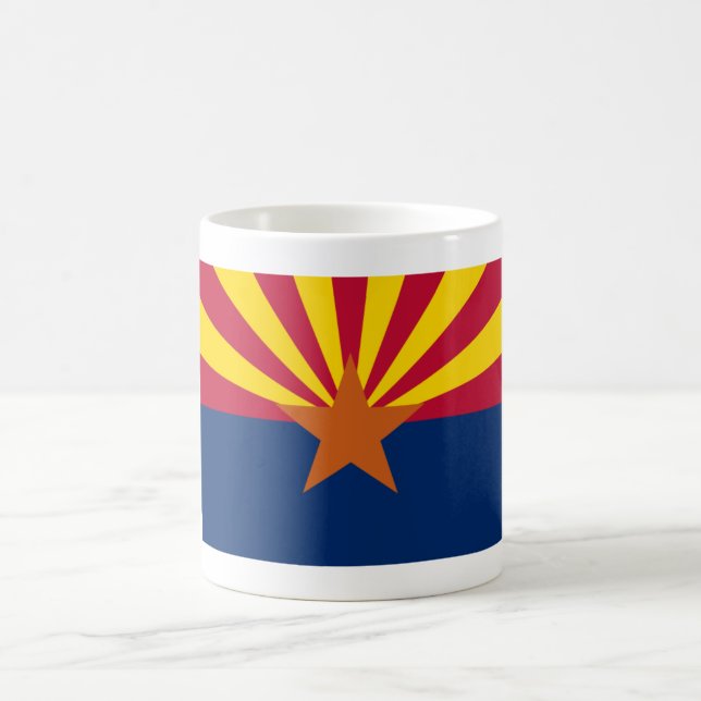Röda Guld och blå Flagga Arizona Kaffemugg (Center)