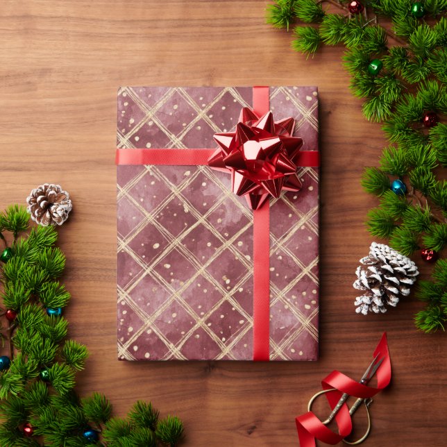 Röda Guld Prickar Jul Presentpapper (Julgåva)