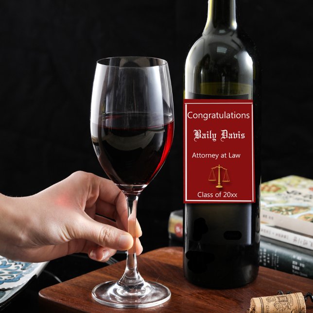 Röda Guld-skalan i studenten Vinflaska Etikett (Skapare uppladdad)