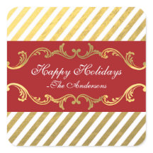 Röda & Guldrandiga juldekaler