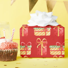 "Röda, Gult julgåvor" Röda, Pappra Presentpapper