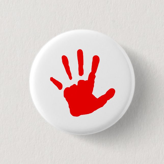 Röda Handprint Knapp (Framsida)