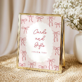Röda Handritade Boho-bågar Rosa Baby Shower Bordss Poster