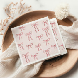 Röda Handritade Boho-bågar Rosa Bebis-fest Pappersservett