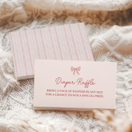 Röda Handritade Boho-bågar Rosa Blöja Lotteri Tilläggskort