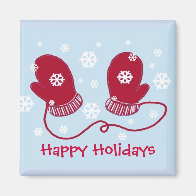Röda handskar - God Jul Magnet (Framsidan)
