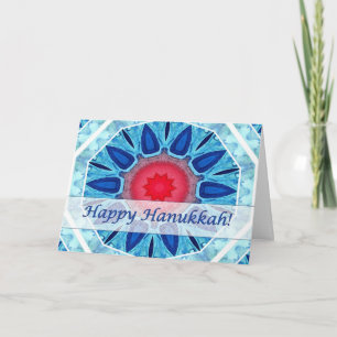 Röda Hanukkah blått och AquaMandalakort Helgkort