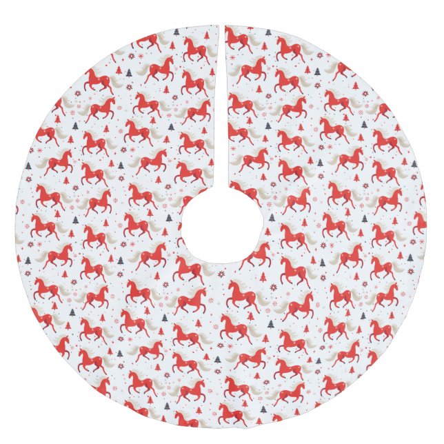 Röda Hästar Design  Julgransmatta Borstad Polyester (Framsidan)