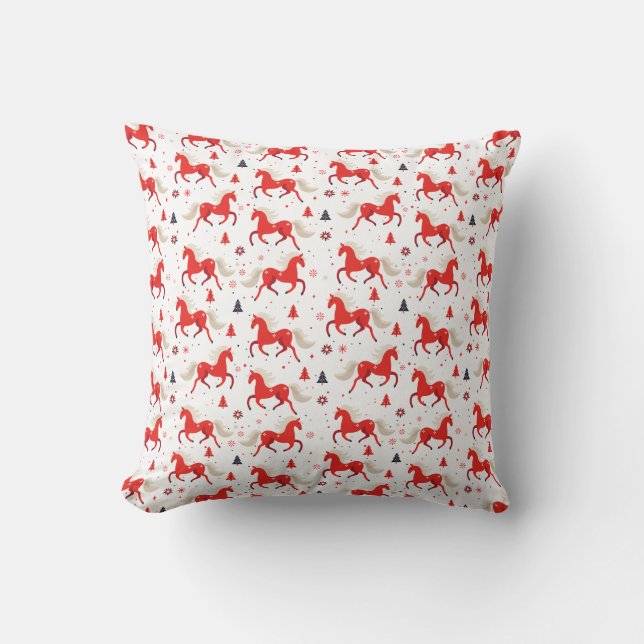 Röda Hästar Design  Kudde (Framsida)