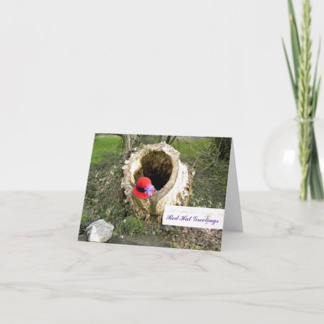 Röda hatthälsningar Notecard Kort (Framsida)