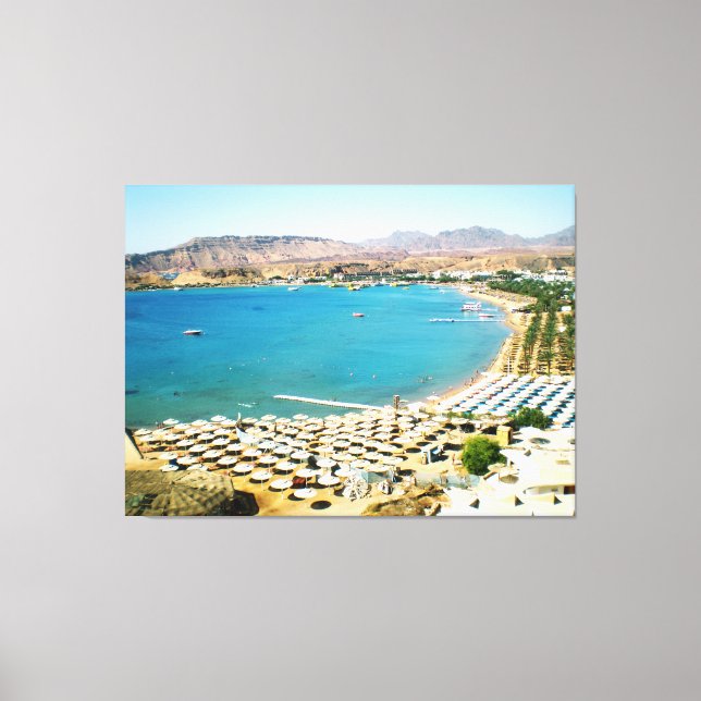 Röda havet i staden Sharm el Sheikh (Egypten) Canvastryck (Framsida)