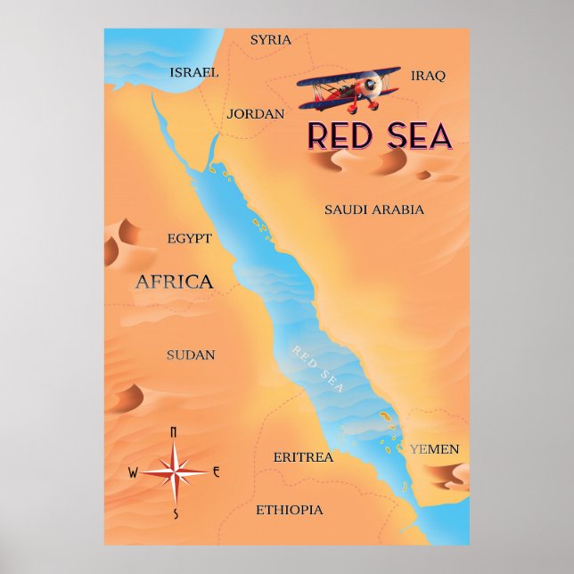 Röda havet reskarta poster (Framsidan)