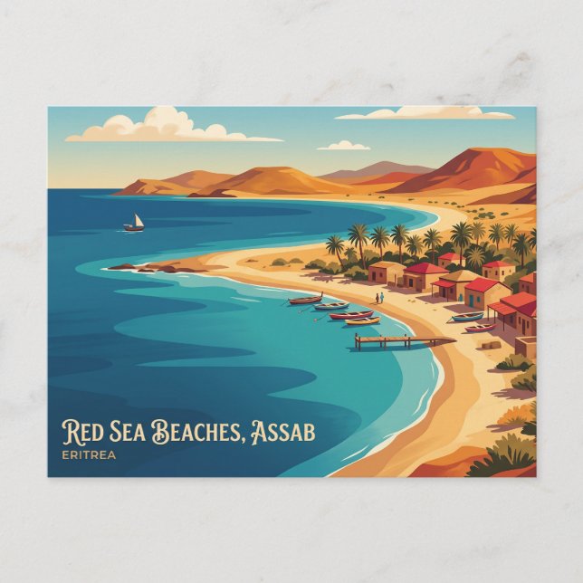 Röda havets stränder, Assab, Eritrea Eritrea Vykort (Framsida)