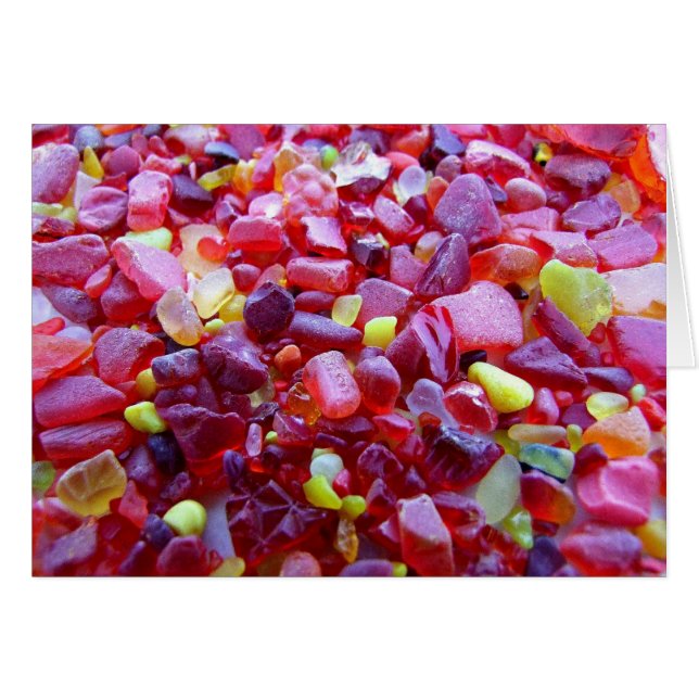 Röda havsglaset hälsningskort (Framsidan Horizontal)