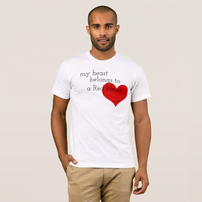 Röda Head hjärtavalentin dag T-shirt (Hel framsida)
