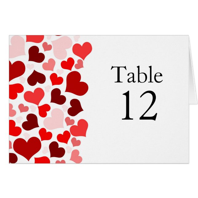 Röda Hearts-kortet i Luxury Elegant Bord Hälsningskort (Framsidan Horizontal)