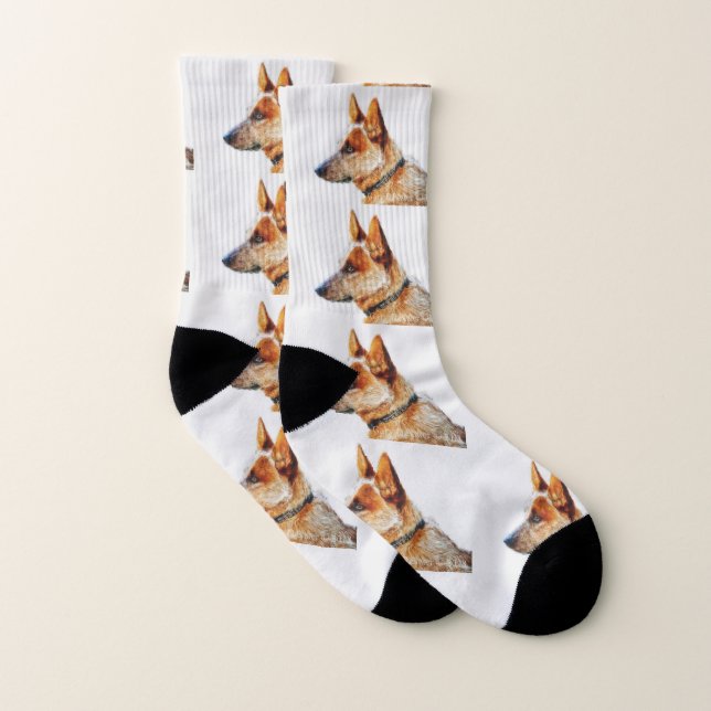 Röda Heeler för Boomer unisex- sockor Strumpor (Par)