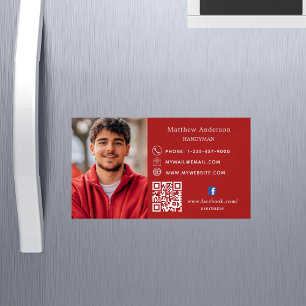 Röda hemreparerar handyman för bild QR-kod Magnetiska Visitkort