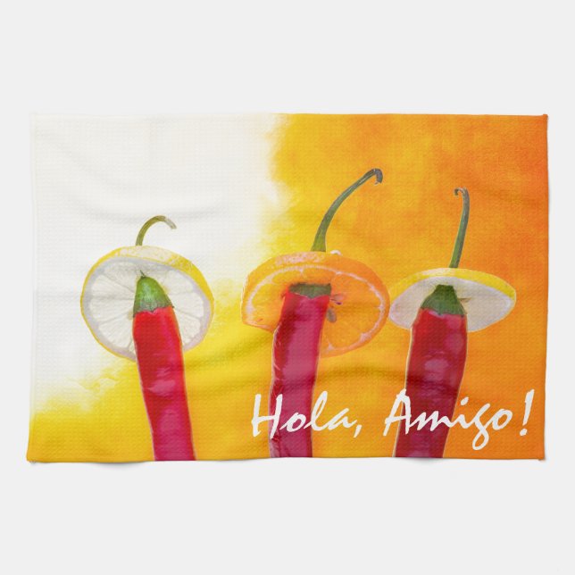 Röda, Hetten, Chili Kökshandduk (Horisontell)