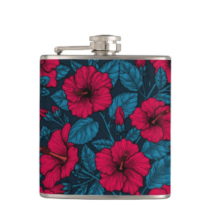 Röda hibiscus blommor fickplunta