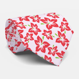Röda Hibiscus, Röda blommor, Mönster av blommor Slips
