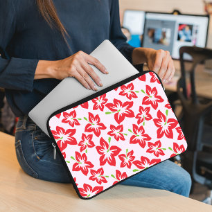 Röda hibiskus, röda blommor, blommönster laptop fodral