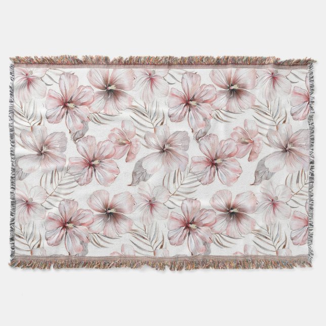 Röda hibiskusblommor födelsedag filt (Framsidan)